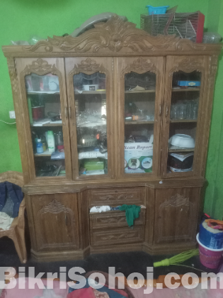 ৪ পাটের আকাশমনি কাঠের ওয়াল শোকেস